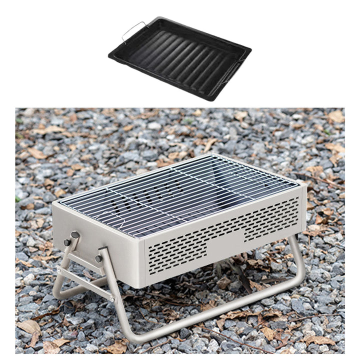 Compact BBQ grill with stand, smokeless and portable for any adventure