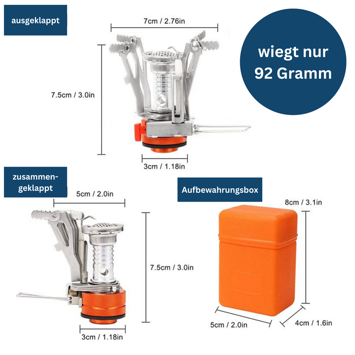 Gas stove attachment, compact design, essential camping gear for outdoor culinary needs