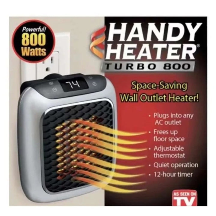 Efficient grey electric heater with PTC ceramic for small spaces like offices or bedrooms.