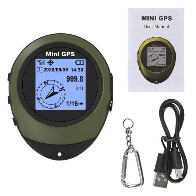 Portable GPS device with wrist lanyard, ready for outdoor adventure, hiking, and survival tracking