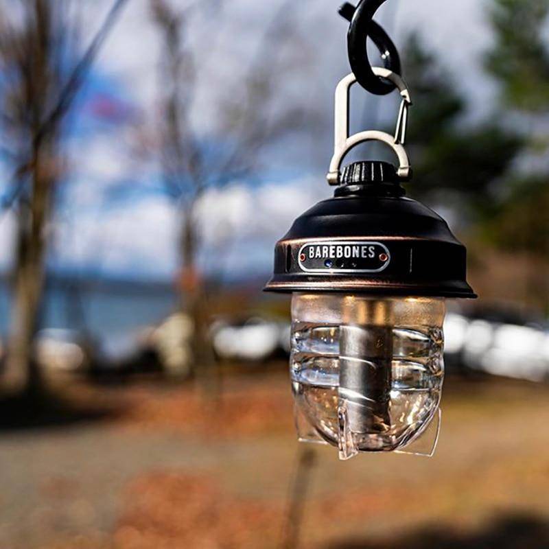 Emergency LED lamp & survival tool: portable camping beacon lantern for outdoors