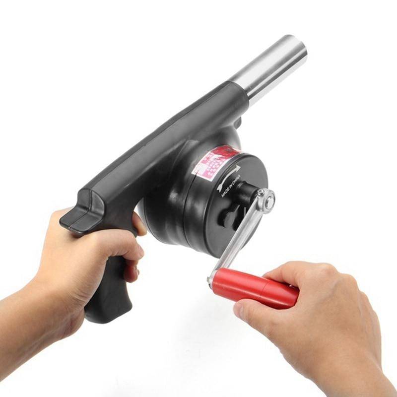 Manual patio BBQ blower for easy outdoor grilling. Lightweight and portable cooking accessory.