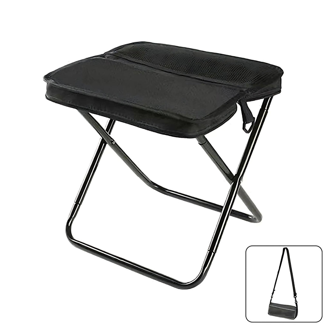 Portable outdoor camping chair with carry bag, 125 characters max.