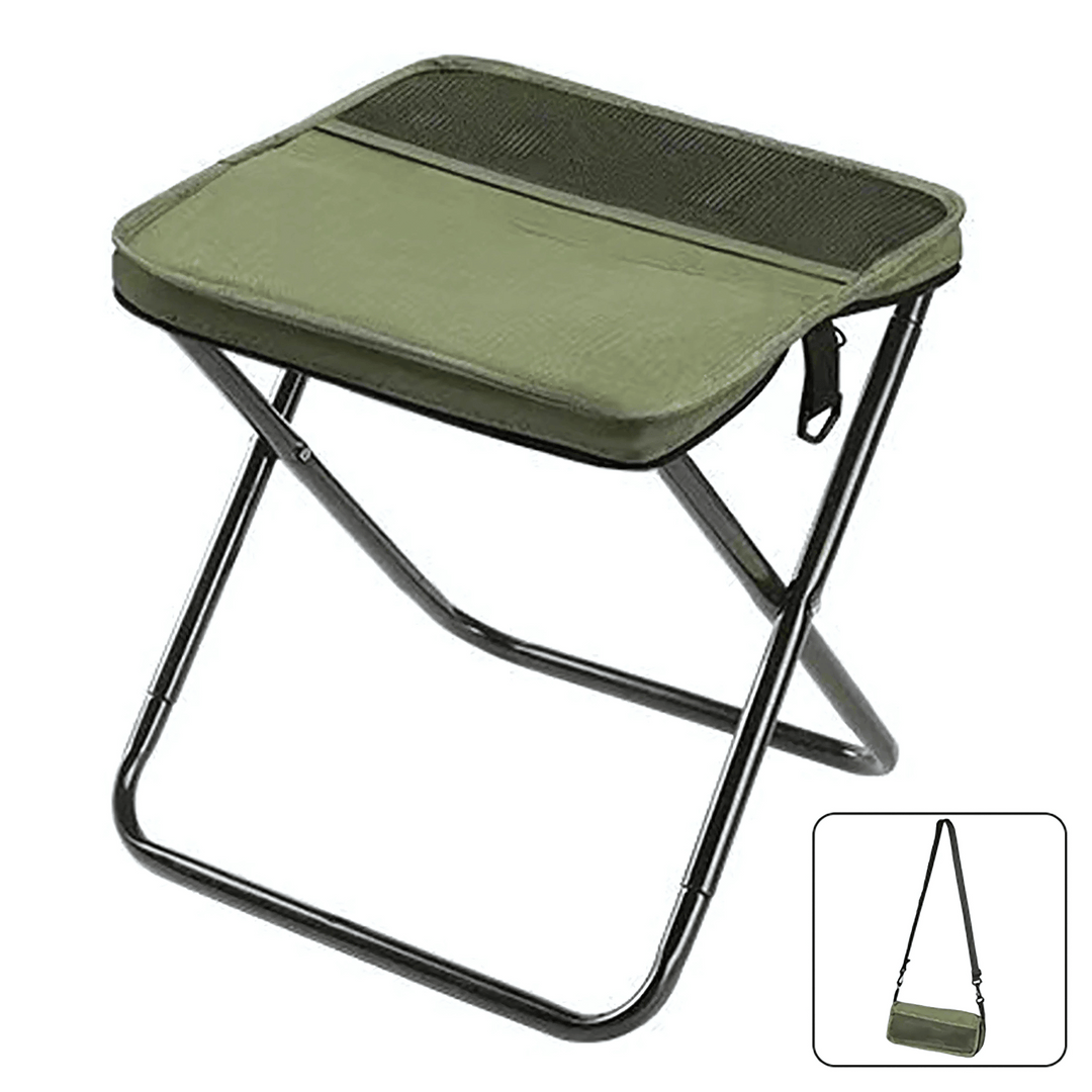 Outdoor lounge chair, highly portable for camping, comes with its own carry bag.