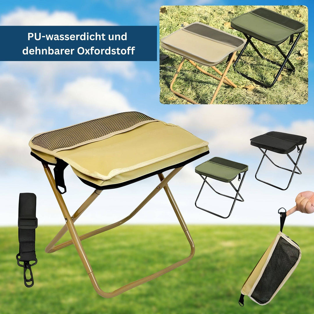 Sturdy portable fishing chair for anglers, includes carry bag for transport.