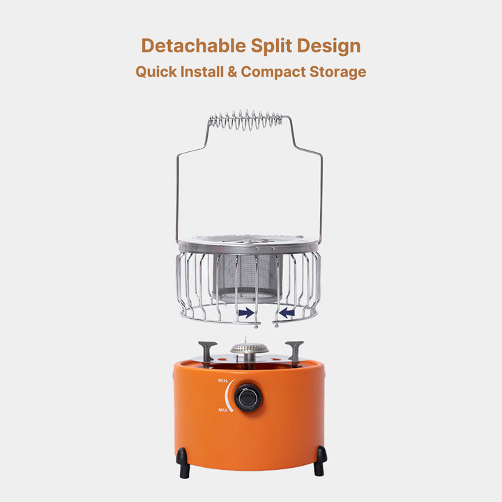 Outdoor cooking portable cooker with a pot on top, highlighting its versatility in use