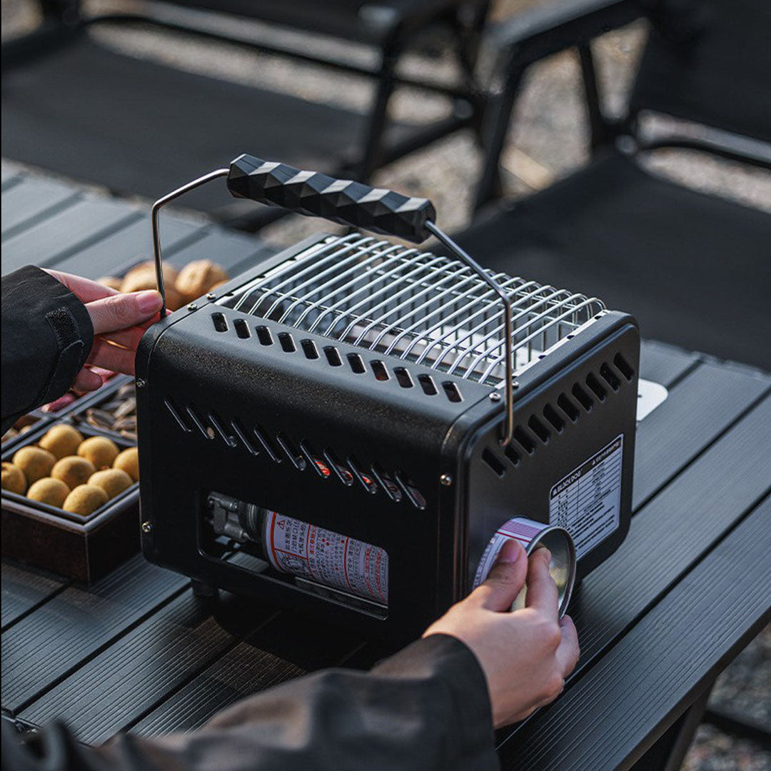 Winter portable heater with boiling function, showcasing its compact and outdoor design