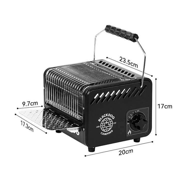 Outdoor emergency heater with boiling feature, compact and ready for any winter trip