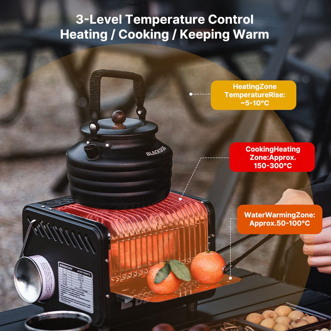Compact and durable outdoor winter heater, featuring boiling capability for hot drinks