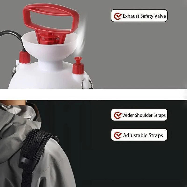 Manual pressure camping shower for pet washing or car cleaning, no electricity needed