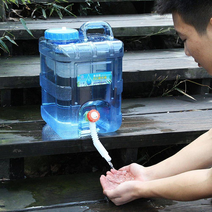 Unisex portable water container for outdoor use, durable, with built-in spigot for easy dispensing