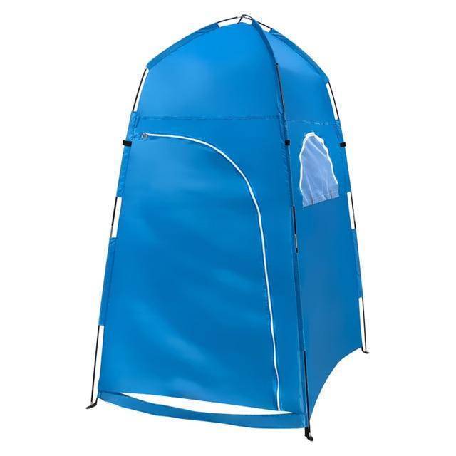 Pop-up privacy tent for camping, providing an essential portable toilet shelter solution.