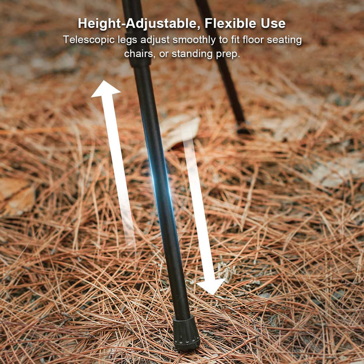 Lightweight round camping table featuring a handy mesh storage pocket for essentials