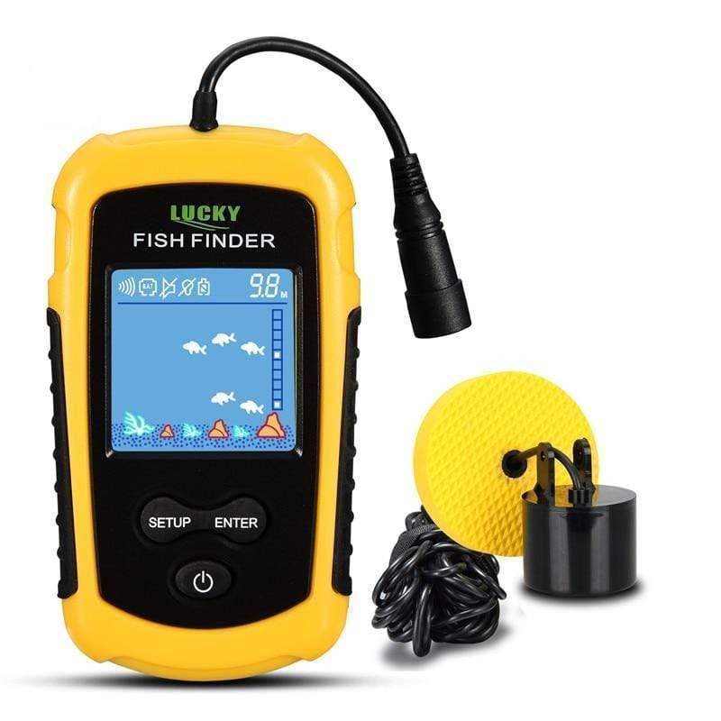 Portable sonar fish finder with backlight, ideal for anglers seeking fishing gear and accessories.