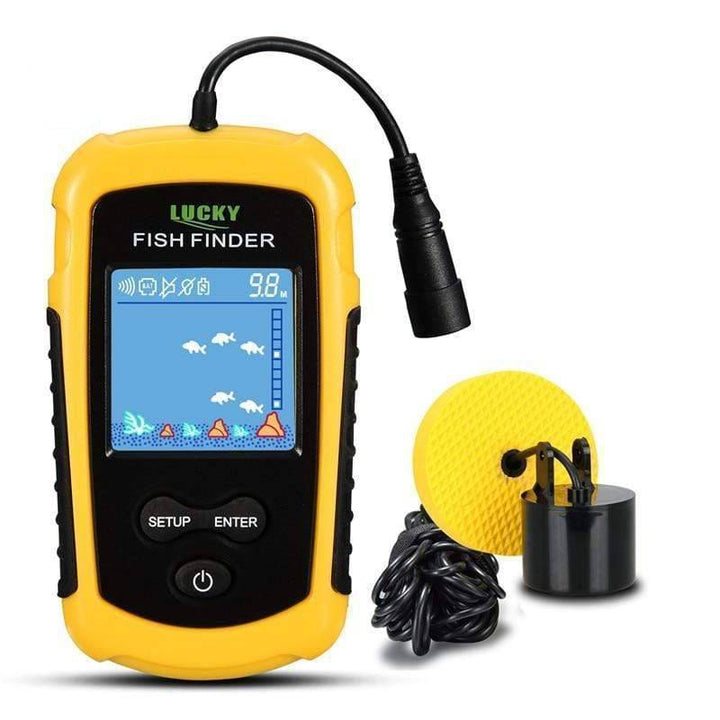 Portable sonar fish finder with backlight, ideal for anglers seeking fishing gear and accessories.