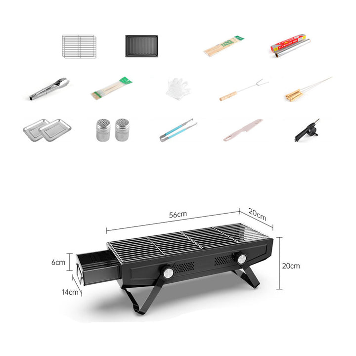 Stainless steel travel grill, perfect for outdoor camping adventures