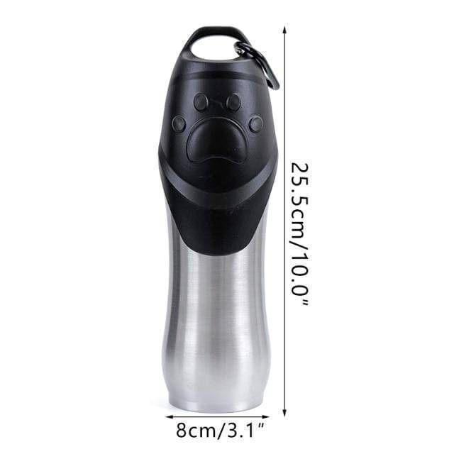 Travel-friendly pet water bottle: stainless steel, portable, and perfect for active dog owners.
