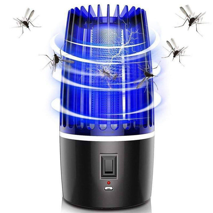 Portable USB rechargeable LED mosquito killer lamp & zapper, ideal for home and camping pest control.