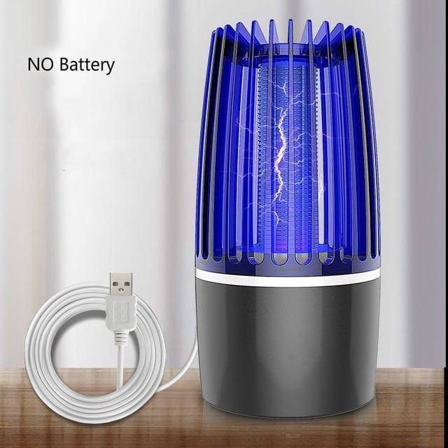 Durable USB rechargeable mosquito zapper, LED lamp for silent and effective pest control anywhere.