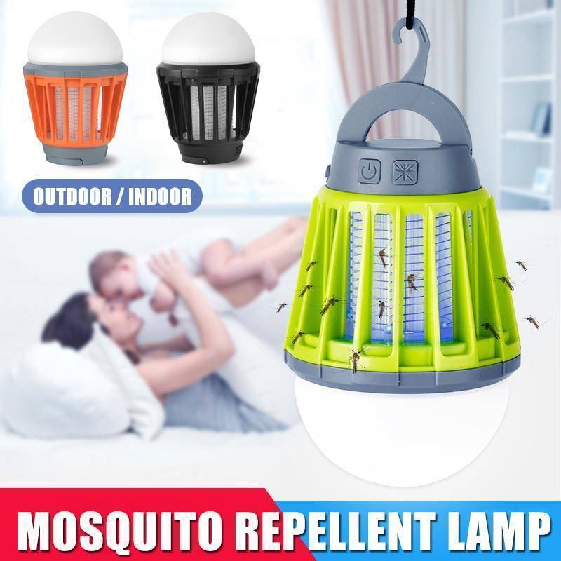 Portable USB rechargeable mosquito killer and LED camping lantern for outdoor use