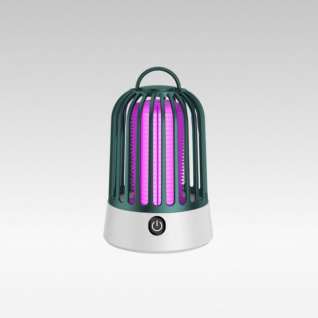 Portable UV mosquito killer lamp with purple light, ideal for home and camping pest control.