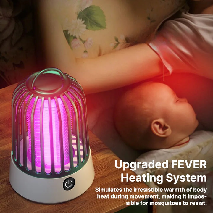 Mosquito killer lamp with a convenient handle for easy portability during travel or camping.