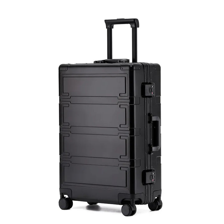 Durable aluminum hardshell luggage with TSA lock, perfect unisex suitcase for all your travel needs.
