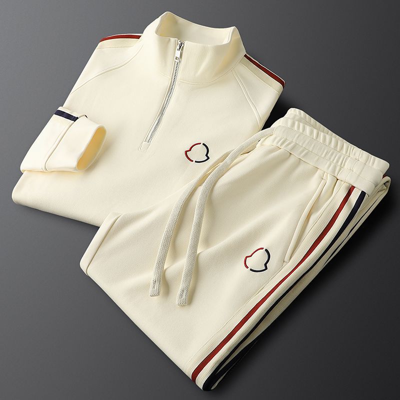 Back view of a men's premium quarter-zip activewear set, showcasing modern design.
