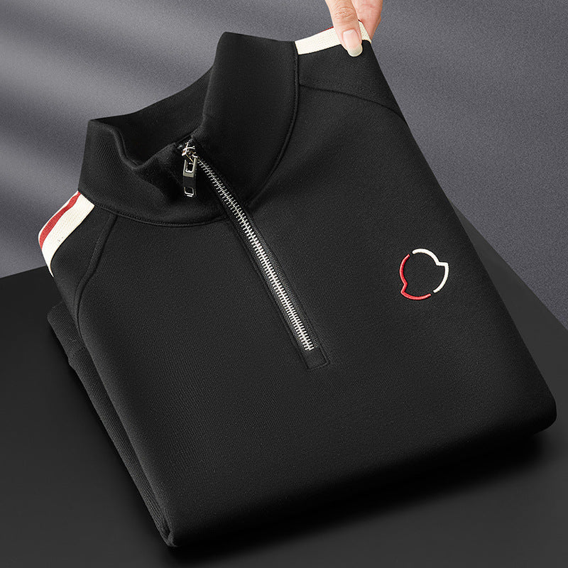 Versatile men's premium quarter-zip tracksuit set, combining sportswear with casual style.
