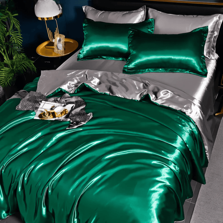Comfortable PURELISS polyester sheet set, soft & easy care, completing the cozy bedding for sweet dreams & relaxation.
