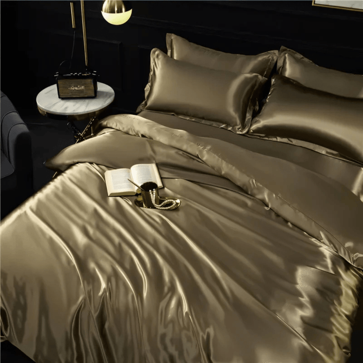 Inviting bed with PURELISS Cozy Polyester Bedding Set, creating a comfortable, soft sanctuary for sweet dreams & rest.