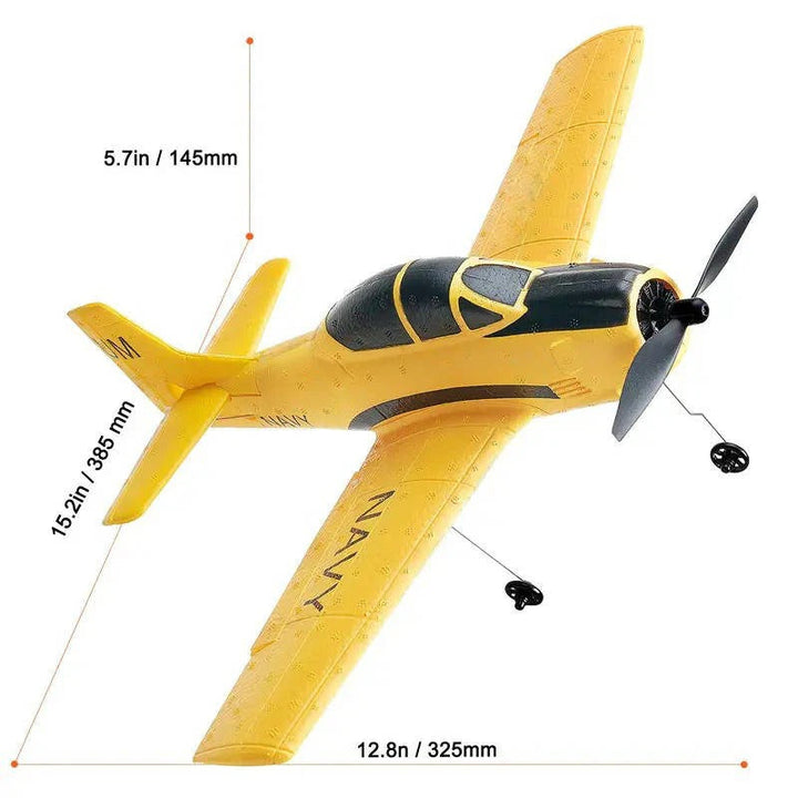 Aerobatic RC fixed wing plane made of durable EPP foam. Remote control fun with 6-axis gyro stability.