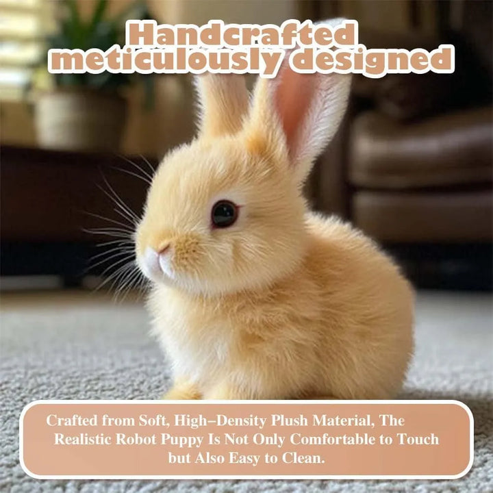 Realistic interactive bunny, a cuddly electronic pet & lifelike companion for kids' pretend play.