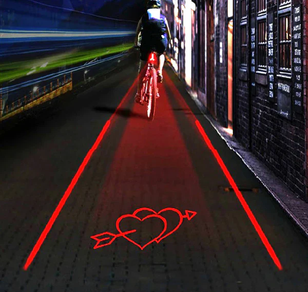 Rechargeable Bicycle Laser Taillight with LED for enhanced night riding safety & road visibility.