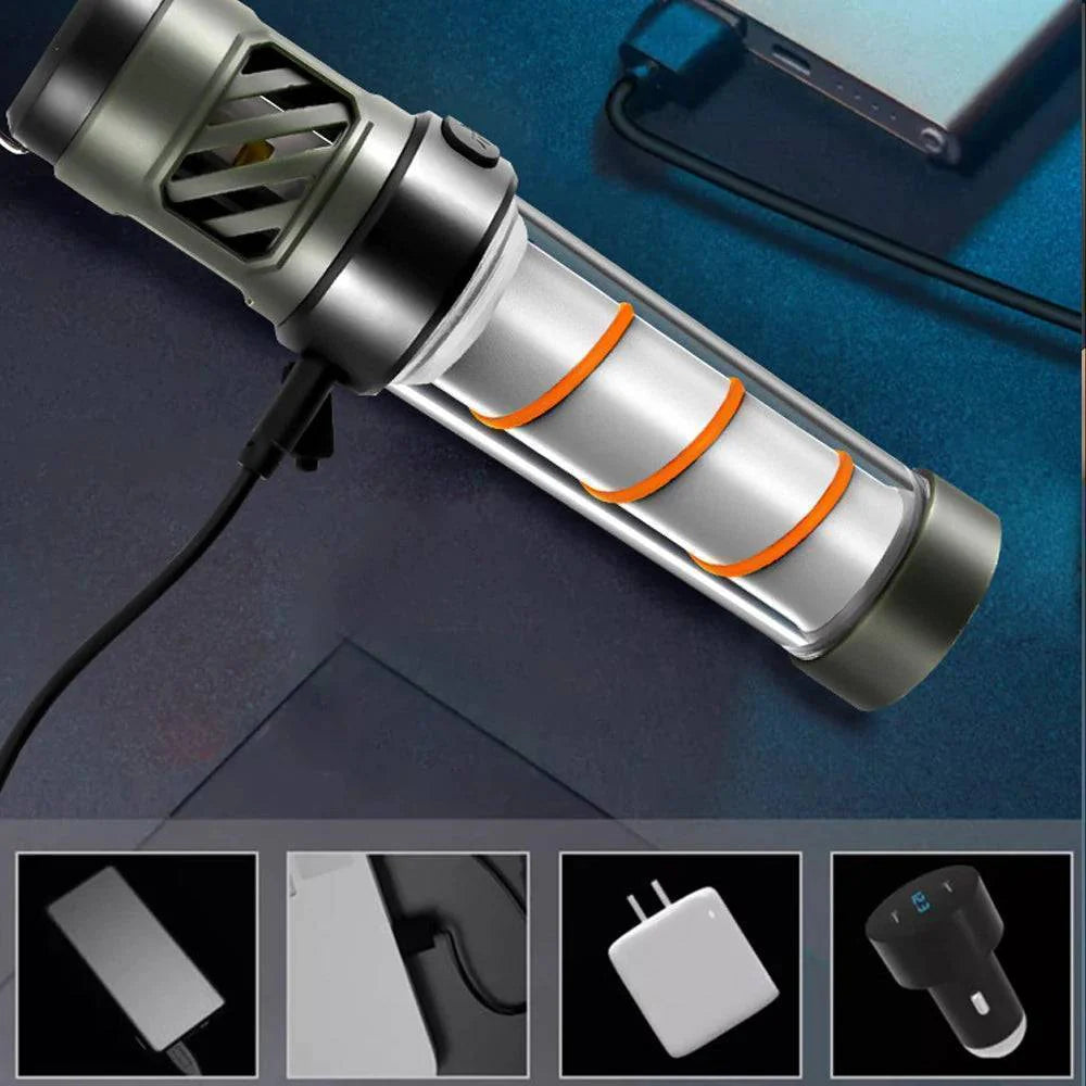 Versatile outdoor lantern with mosquito repellent, providing light and pest protection for campers.