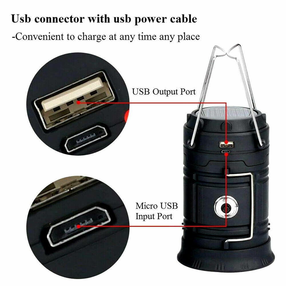 Versatile LED lantern, rechargeable and collapsible flashlight combo