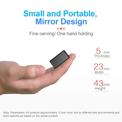 "Registratore vocale compatto 16/32 GB audio HD, dispositivo piccolo nero, ideale per registrazioni discrete e di qualità."