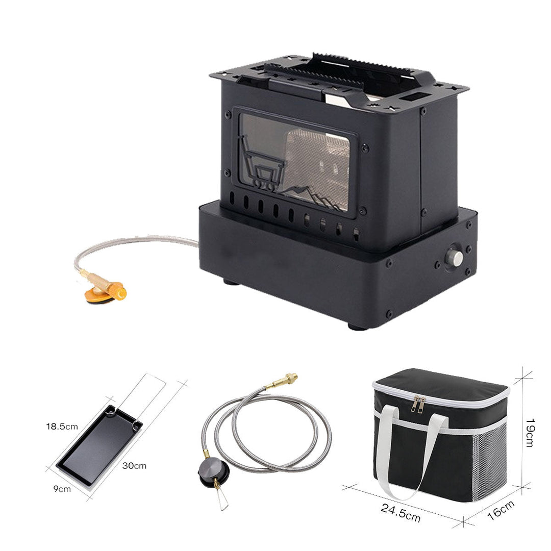 Durable 1900W retro gas camping stove; an outdoor cooker with flame view for all your camping needs.