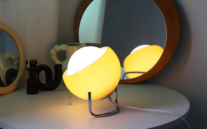 Chic Retro Glass Orb Home Decor Lamp, a Nordic style LED accent light for tables.