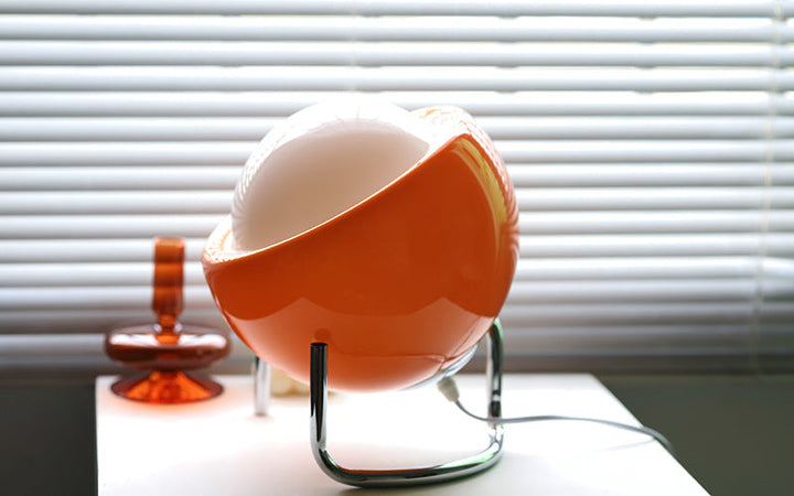 Nordic style Retro Glass Orb bedroom lamp, an ambient LED accent light for cozy decor.