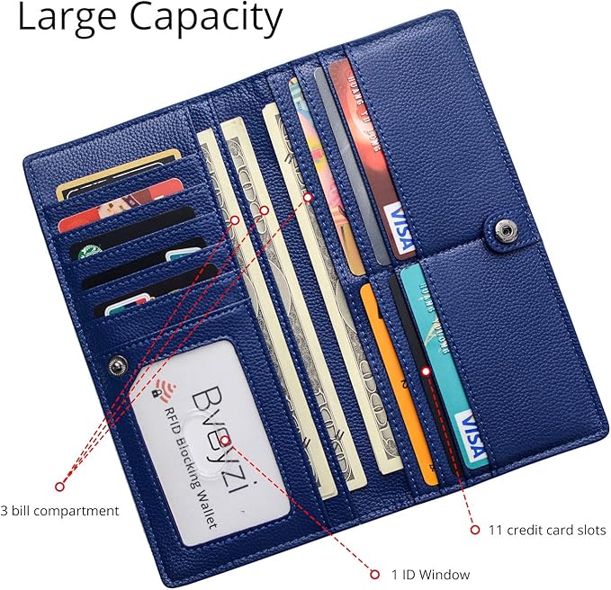 Secure men's wallet, sleek design, featuring RFID protection for cards.