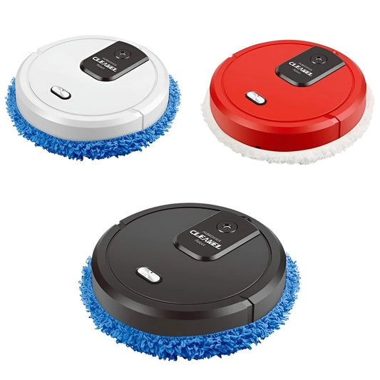 Robot mop automatico elegante, in nero, bianco o rosso, con mappatura intelligente per pavimenti sempre perfetti.