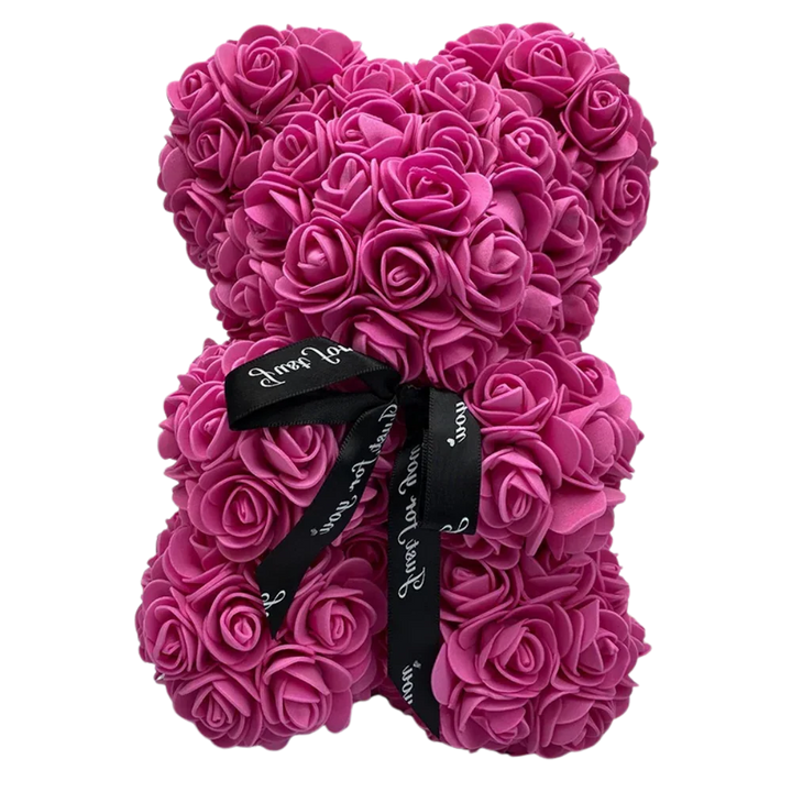 Valentine's Day romantic rose teddy bear gift, unique flower bear for girlfriend.