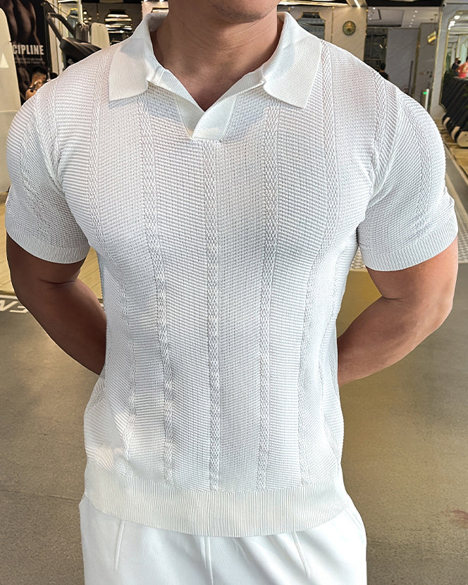 Black men's cool comfort short sleeve polo. Versatile for athletic wear or casual outings.