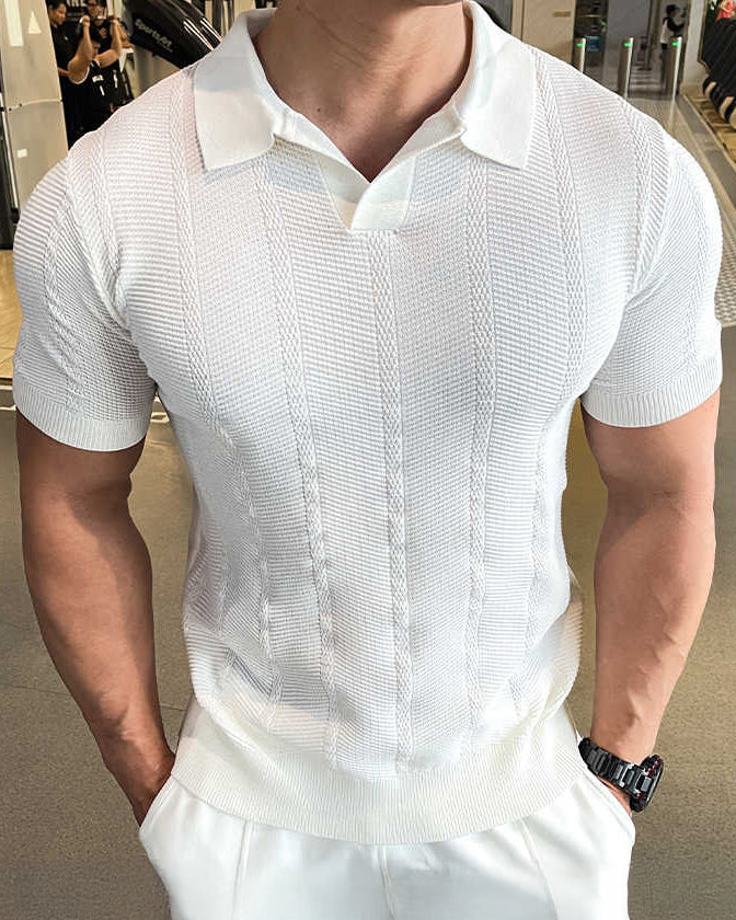 Black men's athletic short sleeve polo shirt. Cool comfort for active men's fashion.