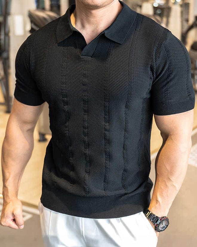 Brown men's casual polo, short sleeve. Soft & comfortable everyday style summer top.