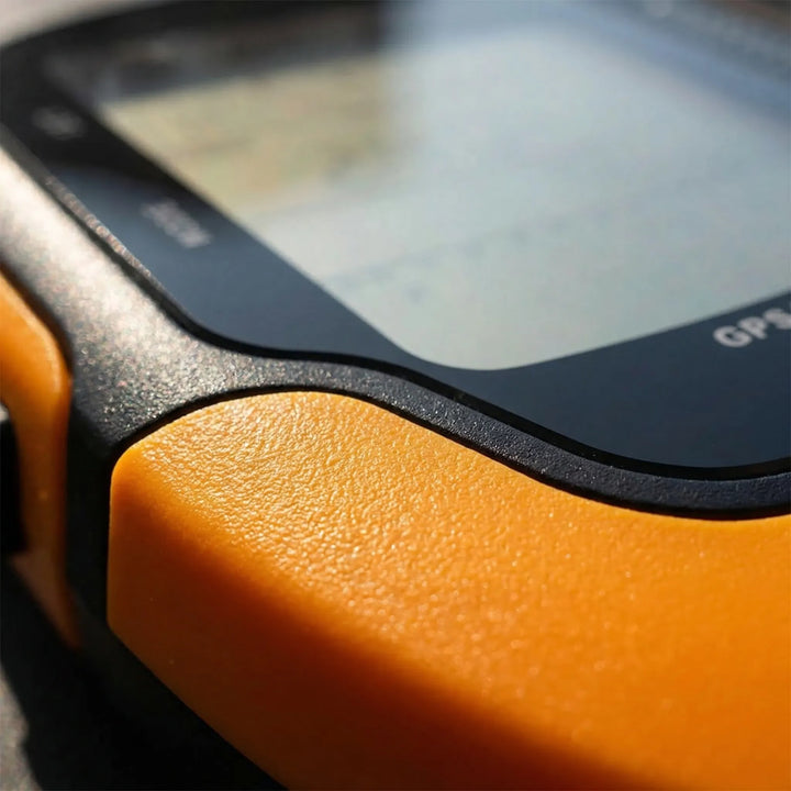 Durable outdoor handheld GPS navigator, featuring altimeter, barometer, and weather forecast for reliable navigation & survival gear.