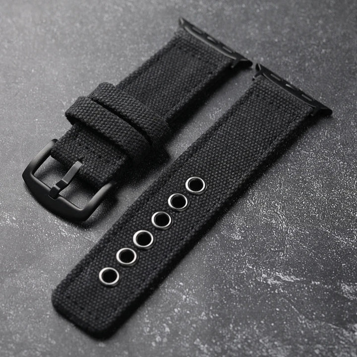 Tough men's watch strap, adventure-proof canvas, built to last.