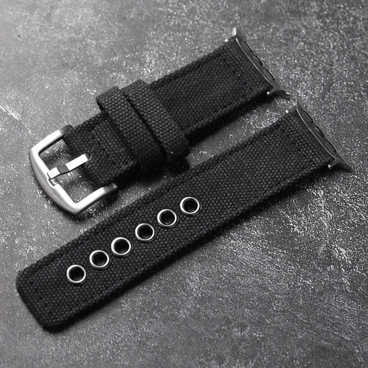 Men's durable watch strap, tough canvas, essential for active lifestyles.