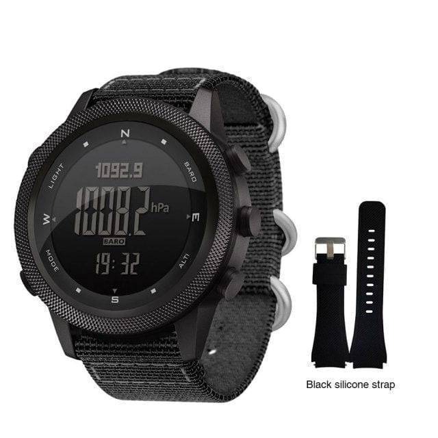 Sporty men's smartwatch with advanced tracking features and a resilient, outdoor-ready design.